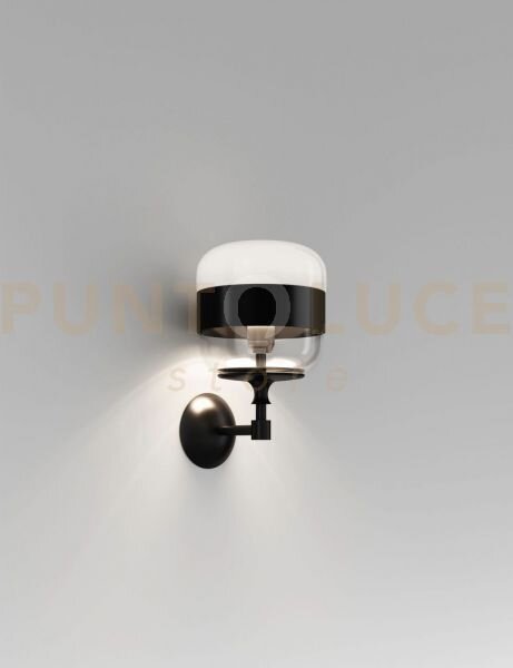 Futura applique a parete p bianco nero montatura nero opaco 1 luce 