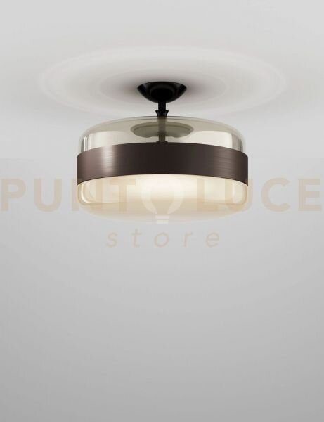 Futura soffitto g ambra ottone montatura nero opaco 1 luce attacco e27