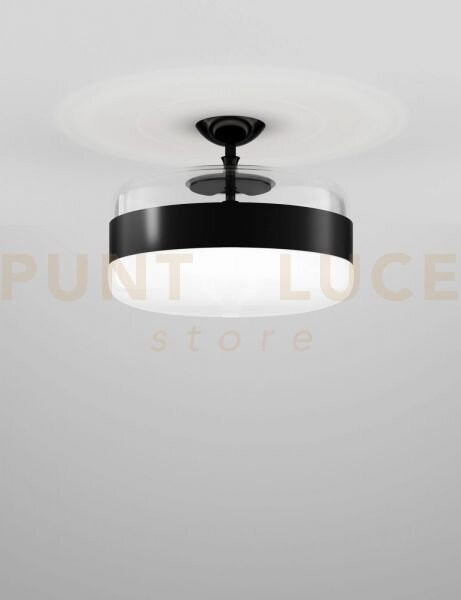 Futura soffitto g bianco nero montatura nero opaco 1 luce attacco e27