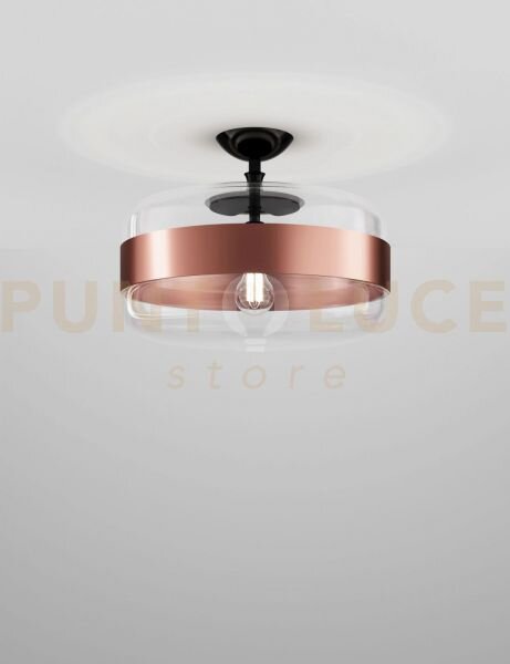 Futura soffitto g cristallo rame montatura nero opaco 1 luce attacc