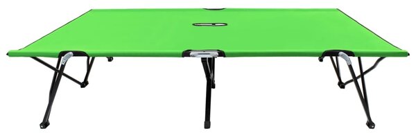 Lettino Prendisole Pieghevole per 2 Persone Verde in Acciaio