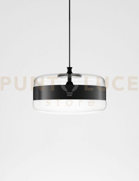 Futura sospensione g bianco nero montatura nero opaco 1 luce attacc