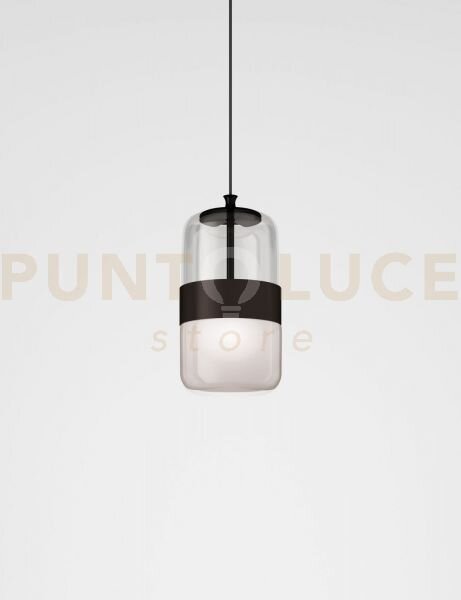 Futura sospensione m cristallo nero montatura nero opaco 1 luce att