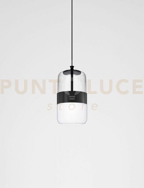 Futura sospensione m bianco nero montatura nero opaco 1 luce attacc