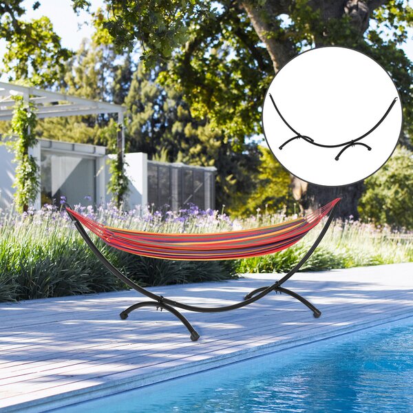 Outsunny Struttura per Amaca Universale da 3m, Supporto in Metallo da Esterno per Giardino e Terrazza, 300x90x100cm, Nero|Aosom
