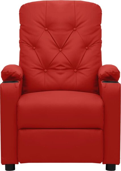 Poltrona Reclinabile Rosso Vino in Pelle finta