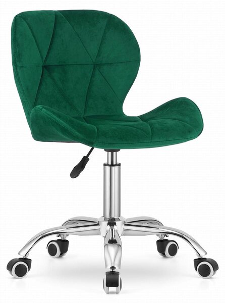 Sedia da ufficio girevole Avola in velluto verde smeraldo
