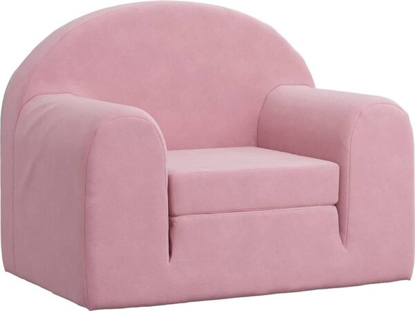 Divano Letto per Bambini Rosa in Morbido Peluche