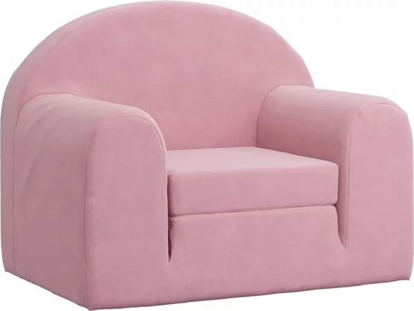 Divano Letto per Bambini Rosa in Morbido Peluche