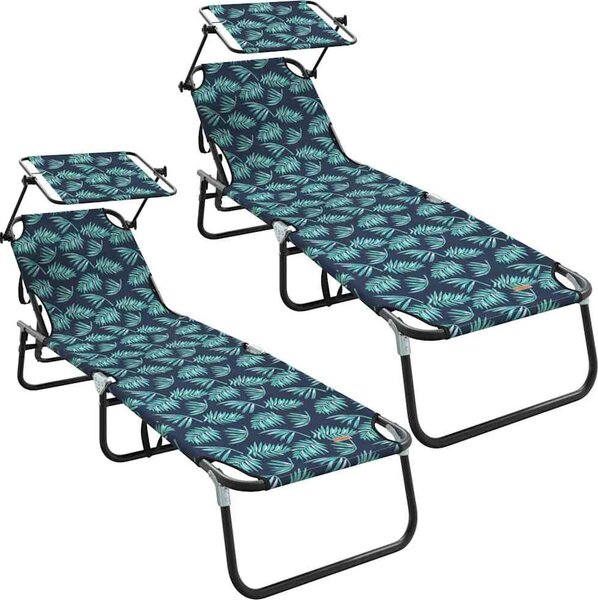 Lettino prendisole pieghevole 2 pcs Multicolore Oxford