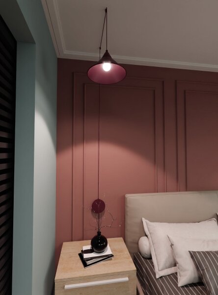 Lampadario a cavo ABRAMO 1xE27/15W/230V rosso