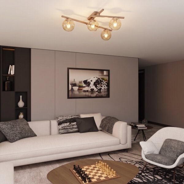 Plafoniera SMART 4xE14/10W/230V beige/fumé beige