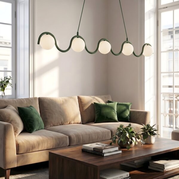 Lampadario a cavo SINUS 5xG9/8W/230V verde