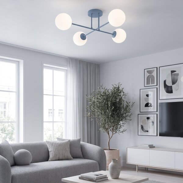 Lampadario a soffitto ROMA 4xE14/10W/230V blu
