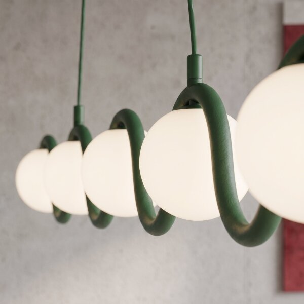 Lampadario a cavo SINUS 5xG9/8W/230V verde