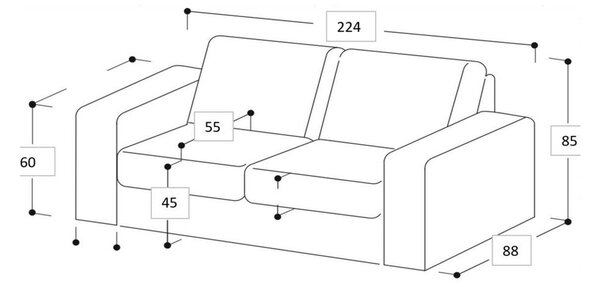 Divano marrone cognac con rivestimento in finta pelle 224 cm Copenhagen – Scandic