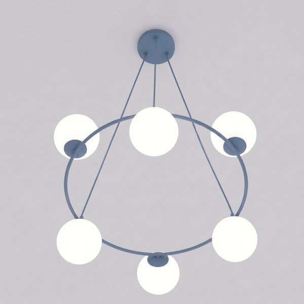 Lampadario a cavo AZURA 6xE14/10W/230V blu/bianco