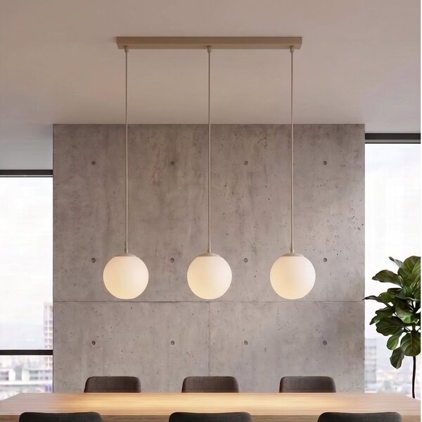 Lampadario su cavo COSMO 3xE14/10W/230V beige/bianco