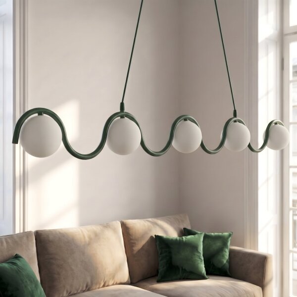 Lampadario a cavo SINUS 5xG9/8W/230V verde