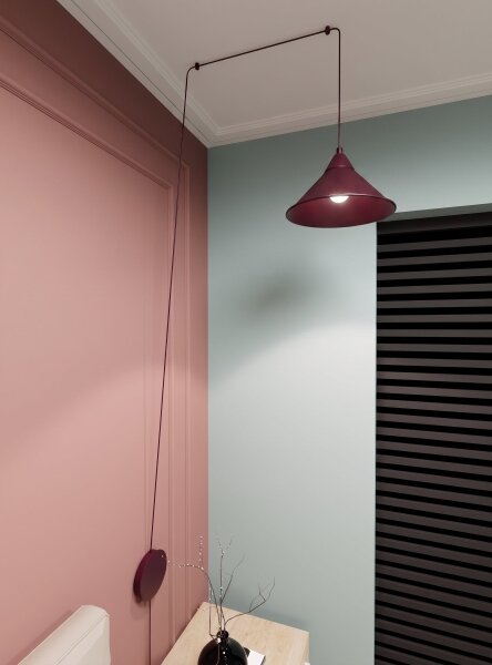 Lampadario a cavo ABRAMO 1xE27/15W/230V rosso