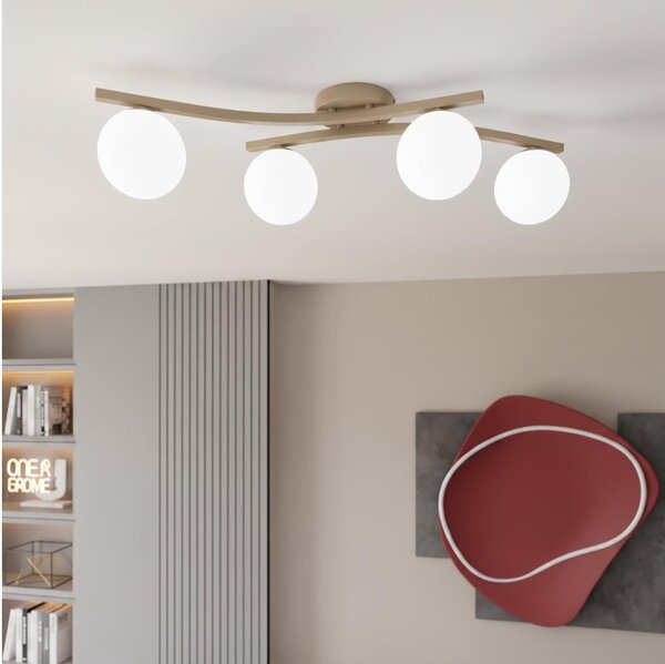Plafoniera OPUS 4xE14/10W/230V beige/bianco