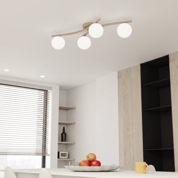 Plafoniera OPUS 4xE14/10W/230V beige/bianco