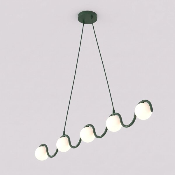 Lampadario a cavo SINUS 5xG9/8W/230V verde
