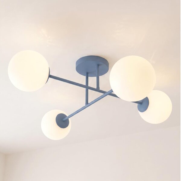 Lampadario a soffitto ROMA 4xE14/10W/230V blu