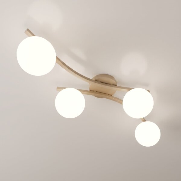 Plafoniera OPUS 4xE14/10W/230V beige/bianco