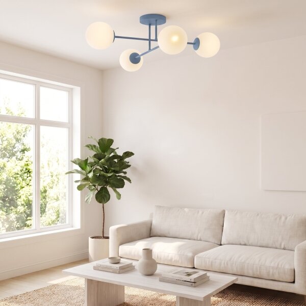 Lampadario a soffitto ROMA 4xE14/10W/230V blu