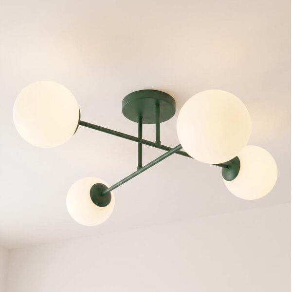 Lampadario a plafone ROMA 4xE14/10W/230V verde