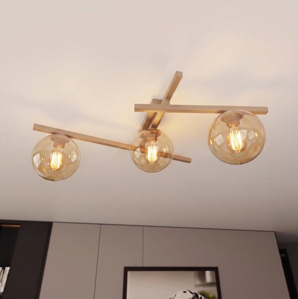 Plafoniera SMART 3xE14/10W/230V beige/beige fumé