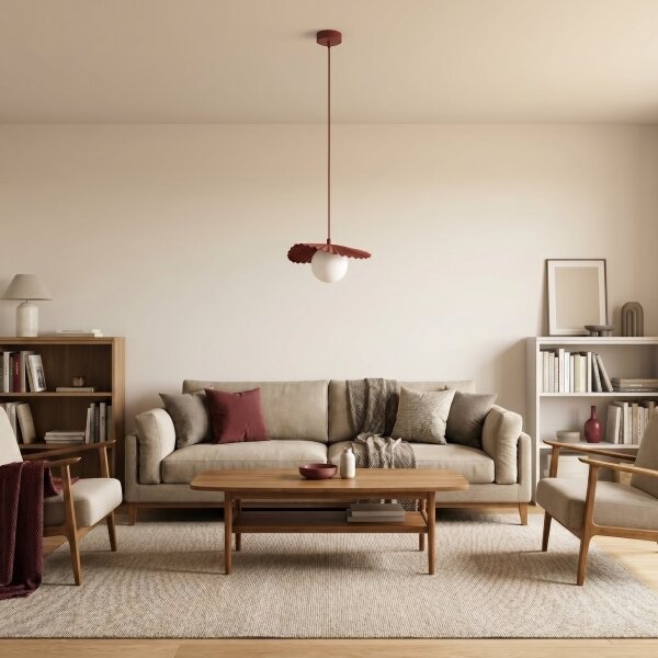 Lampada a sospensione con cavo FLORA 1xG9/8W/230V rossa
