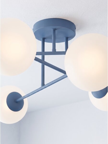 Lampadario a plafone ROMA 6xE14/10W/230V blu