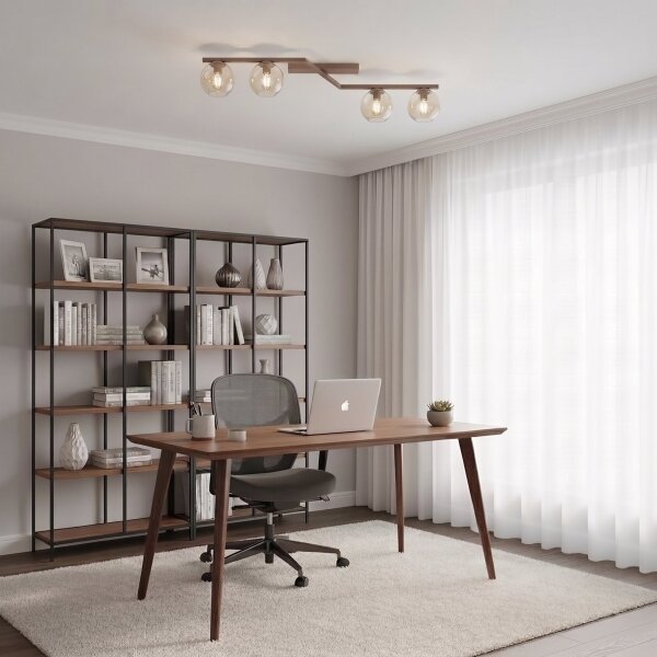 Plafoniera NATON 4xE14/10W/230V beige/beige fumé