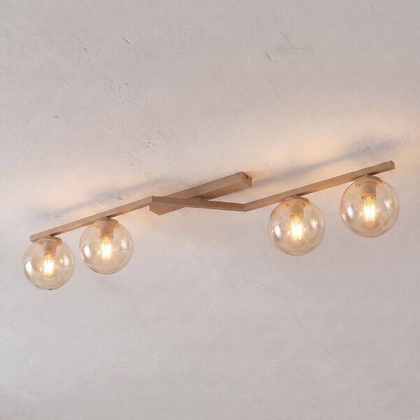 Plafoniera NATON 4xE14/10W/230V beige/beige fumé