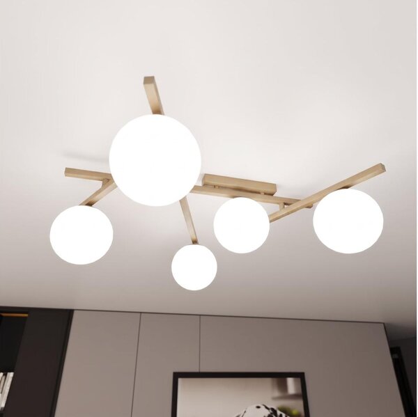 Plafoniera SMART 5xE14/10W/230V beige/bianco