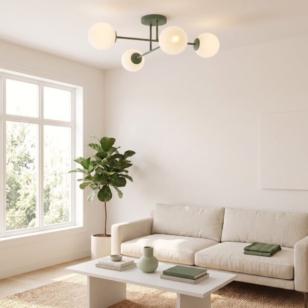 Lampadario a plafone ROMA 4xE14/10W/230V verde