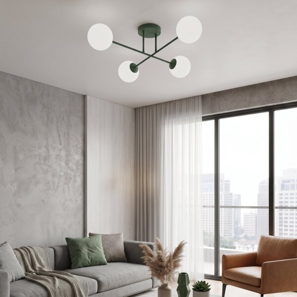 Lampadario a plafone ROMA 4xE14/10W/230V verde
