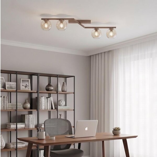 Plafoniera NATON 4xE14/10W/230V beige/beige fumé