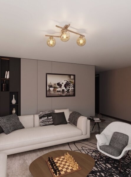 Plafoniera SMART 3xE14/10W/230V beige/beige fumé