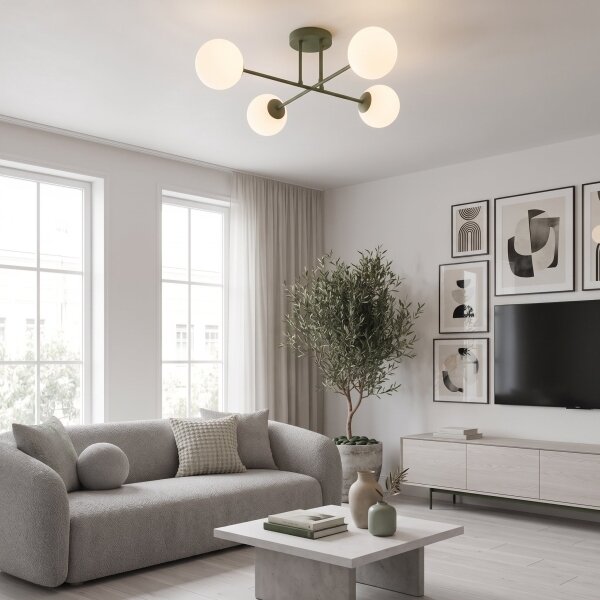 Lampadario a plafone ROMA 4xE14/10W/230V verde
