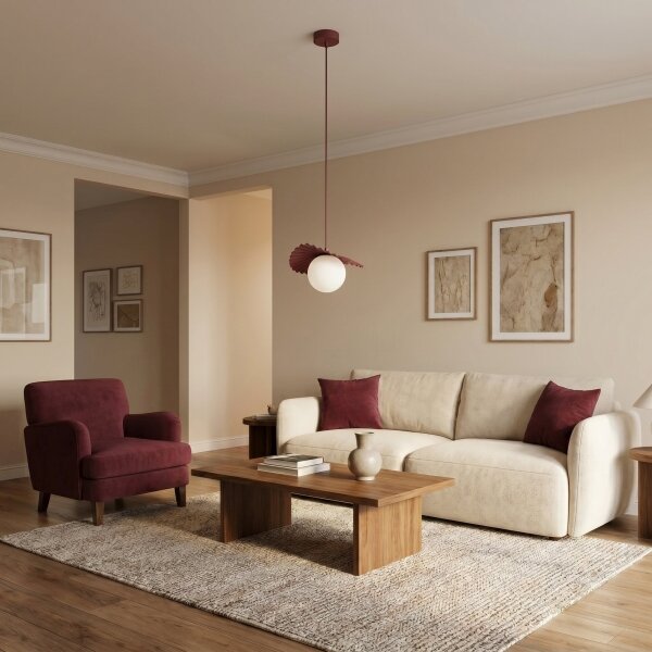 Lampada a sospensione con cavo FLORA 1xG9/8W/230V rossa