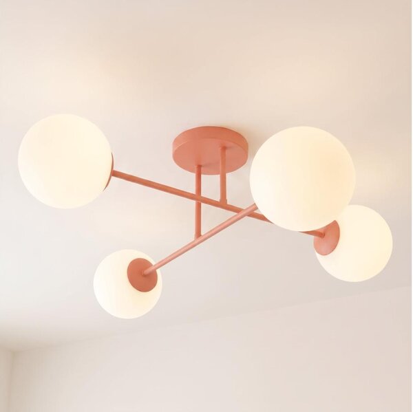 Lampadario a soffitto ROMA 4xE14/10W/230V rosa