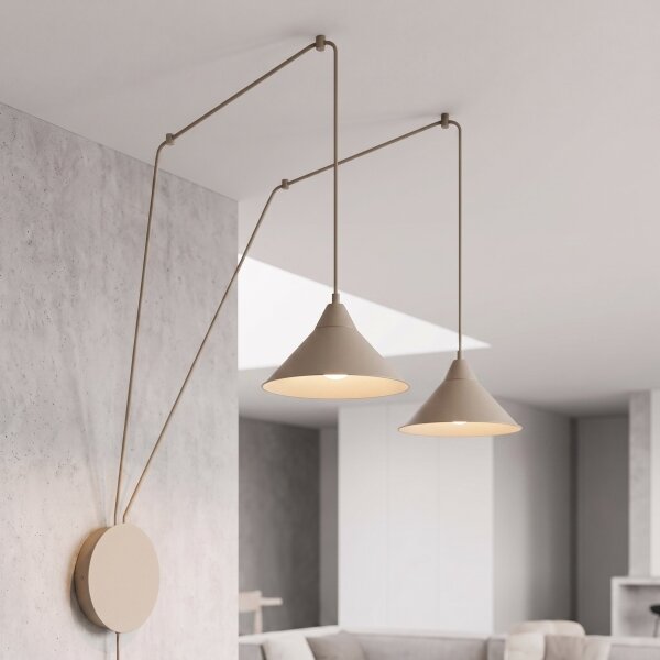 Lampadario a cavo ABRAMO 2xE27/15W/230V beige