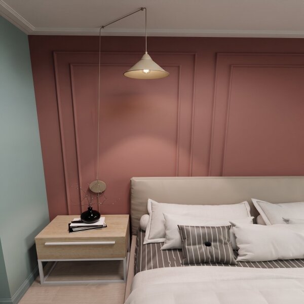 Lampadario a sospensione con cavo ABRAMO 1xE27/15W/230V beige