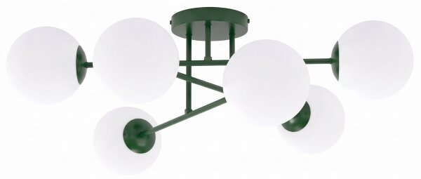 Lampadario a plafone ROMA 6xE14/10W/230V verde