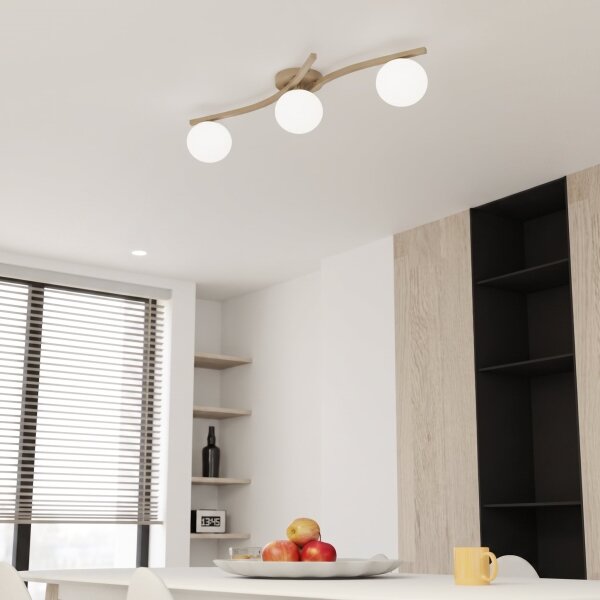 Plafoniera OPUS 3xE14/10W/230V beige/bianco
