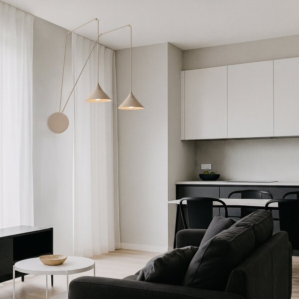 Lampadario a cavo ABRAMO 2xE27/15W/230V beige