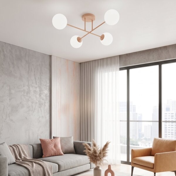 Lampadario a soffitto ROMA 4xE14/10W/230V rosa